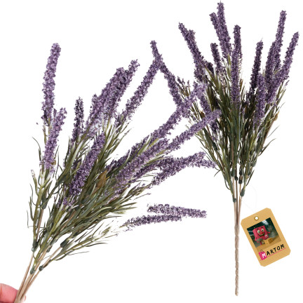 Sztuczne kwiaty wrzosu, gałązka do kompozycji bukietu, fioletowy, dekoracja, 5 gałązek, 34cm