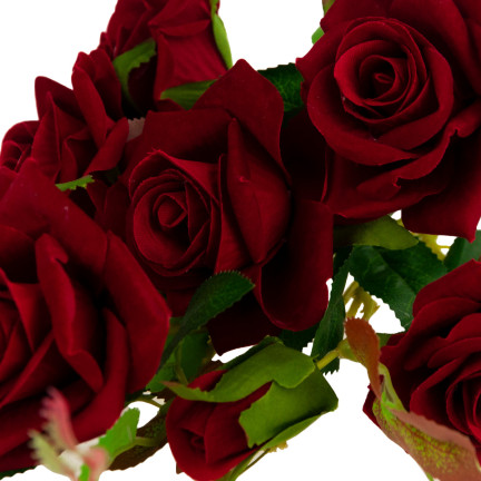 CV17908-10 BUKIET RÓŻ WELUROWYCH CZERWONYCH RÓŻE JAK ŻYWE PIĘKNE W BUKIECIE REAL