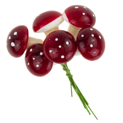 CV33985 MUCHOMORY NA PIKU SZTUCZNE GRZYBY GRZYBKI OZDOBY JESIENNE DEKORACJE MUCHOMORKI