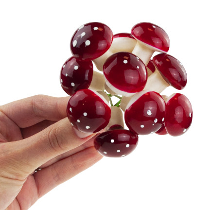 CV33985 MUCHOMORY NA PIKU SZTUCZNE GRZYBY GRZYBKI OZDOBY JESIENNE DEKORACJE MUCHOMORKI