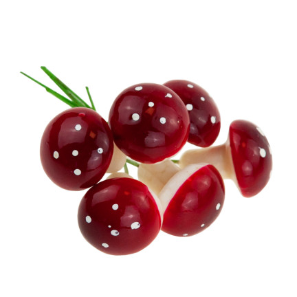 CV33985 MUCHOMORY NA PIKU SZTUCZNE GRZYBY GRZYBKI OZDOBY JESIENNE DEKORACJE MUCHOMORKI