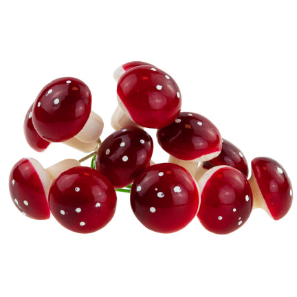 CV33985 MUCHOMORY NA PIKU SZTUCZNE GRZYBY GRZYBKI OZDOBY JESIENNE DEKORACJE MUCHOMORKI