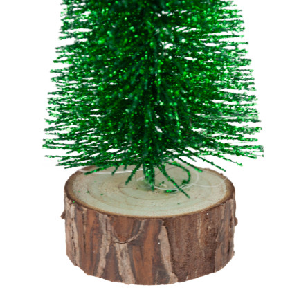 CV20919-5 CHOINKA NA PNIU FIGURKA OPRÓSZONA ŚNIEGIEM BROKAT