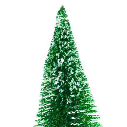 CV20919-5 CHOINKA NA PNIU FIGURKA OPRÓSZONA ŚNIEGIEM BROKAT