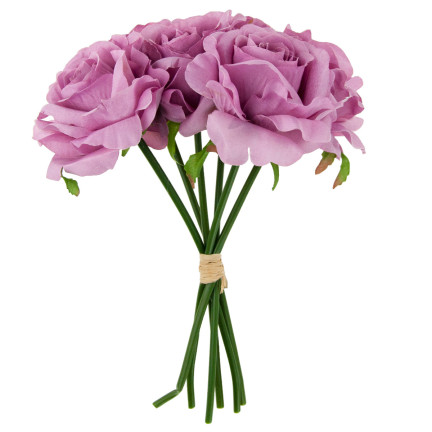 CV21919-4 BUKIET RÓŻ SZTUCZNE KWIATY 6SZT PIĘKNE BRUDNY RÓŻ