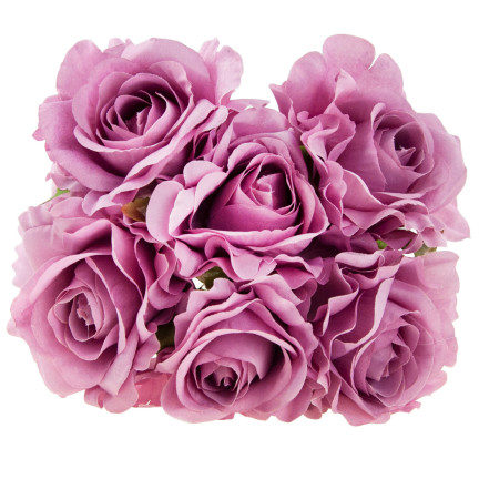 CV21919-4 BUKIET RÓŻ SZTUCZNE KWIATY 6SZT PIĘKNE BRUDNY RÓŻ