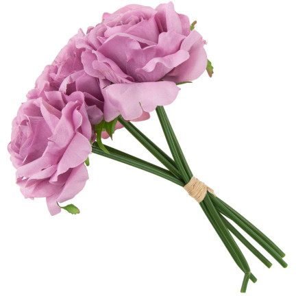 CV21919-4 BUKIET RÓŻ SZTUCZNE KWIATY 6SZT PIĘKNE BRUDNY RÓŻ