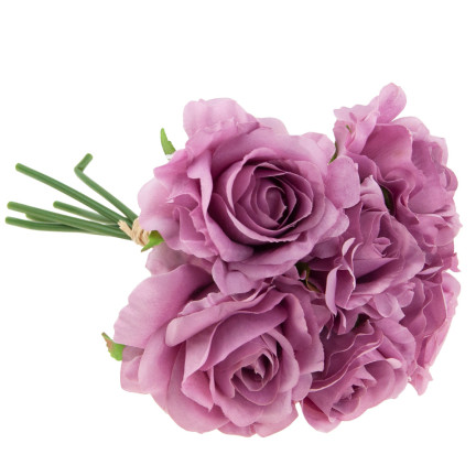 CV21919-4 BUKIET RÓŻ SZTUCZNE KWIATY 6SZT PIĘKNE BRUDNY RÓŻ