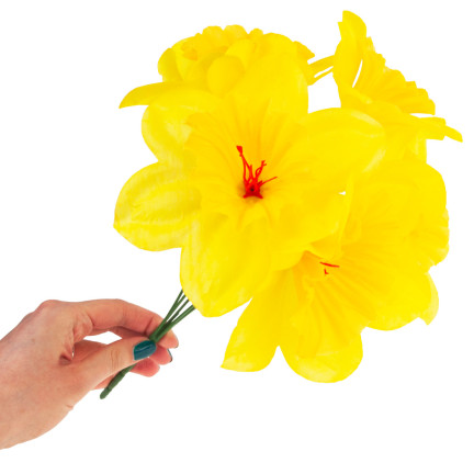 CV22105 ŻONKIL BUKIET 5SZT SZTUCZNE KWIATY OZDOBNE NARCYZY ŻONKILE W BUKIECIE