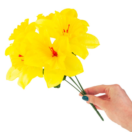 CV22105 ŻONKIL BUKIET 5SZT SZTUCZNE KWIATY OZDOBNE NARCYZY ŻONKILE W BUKIECIE