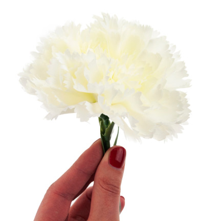 CV22527-1 SZTUCZNE KWIATY GOŹDZIK SZTUCZNY BIAŁY DO WAZONU BUKIETU Stroika cmentarz