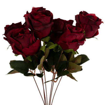 CV23816-6 BUKIET 7 RÓŻ CZERWONYCH RÓŻA GĘSTY JAK ŻYWY