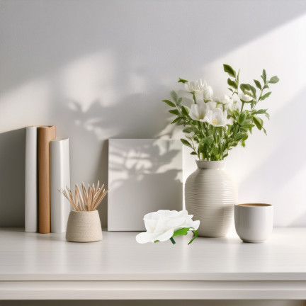 Róża wyrobowa, główka kwiatowa, welurowa, białą, realistyczna, do flowerboxów