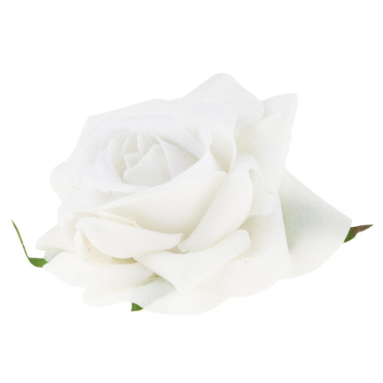 Róża wyrobowa, główka kwiatowa, welurowa, białą, realistyczna, do flowerboxów