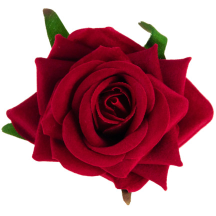 CV23968-2 Róża Wyrobowa Główka Kwiatu Sztuczne Kwiaty Jak Żywe do Stroików Bordowa welurowa