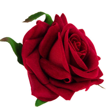 CV23968-2 Róża Wyrobowa Główka Kwiatu Sztuczne Kwiaty Jak Żywe do Stroików Bordowa welurowa
