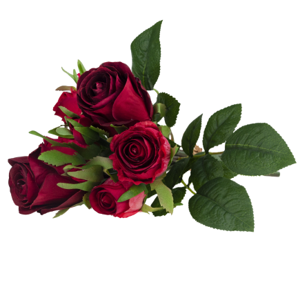 CV26349-7 BUKIET RÓŻ WELUROWYCH CZERWONYCH GĘSTY RÓŻE JAK ŻYWE PIĘKNE W BUKIECIE REAL