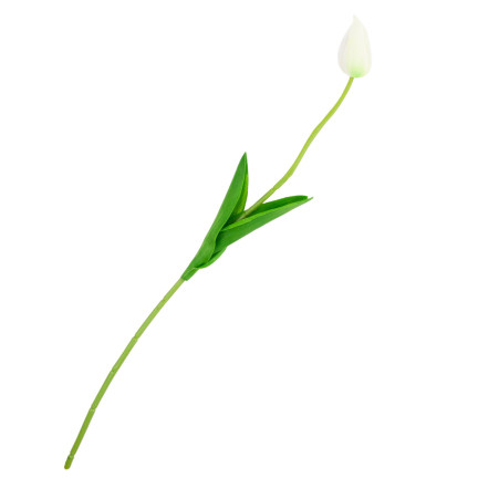 CV26799-1 TULIPAN SZTUCZNY GUMOWANY BIAŁY PIĘKNY JAK ŻYWY PIANKOWY TULIPANY stroik