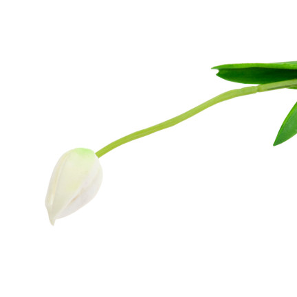 CV26799-1 TULIPAN SZTUCZNY GUMOWANY BIAŁY PIĘKNY JAK ŻYWY PIANKOWY TULIPANY stroik