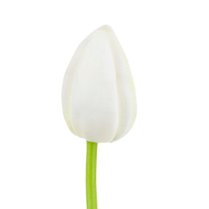 CV26799-1 TULIPAN SZTUCZNY GUMOWANY BIAŁY PIĘKNY JAK ŻYWY PIANKOWY TULIPANY stroik