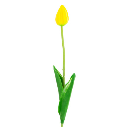 CV26799-4 TULIPAN SZTUCZNY GUMOWANY ŻÓŁTY PIĘKNY JAK ŻYWY PIANKOWY TULIPANY stroik