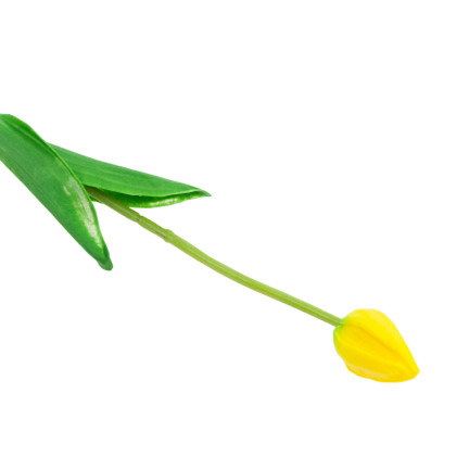 CV26799-4 TULIPAN SZTUCZNY GUMOWANY ŻÓŁTY PIĘKNY JAK ŻYWY PIANKOWY TULIPANY stroik