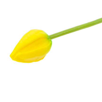 CV26799-4 TULIPAN SZTUCZNY GUMOWANY ŻÓŁTY PIĘKNY JAK ŻYWY PIANKOWY TULIPANY stroik