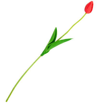 CV26799-7 TULIPAN SZTUCZNY GUMOWANY CZERWONY PIĘKNY JAK ŻYWY PIANKOWY TULIPANY stroik