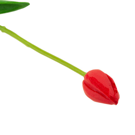 CV26799-7 TULIPAN SZTUCZNY GUMOWANY CZERWONY PIĘKNY JAK ŻYWY PIANKOWY TULIPANY stroik