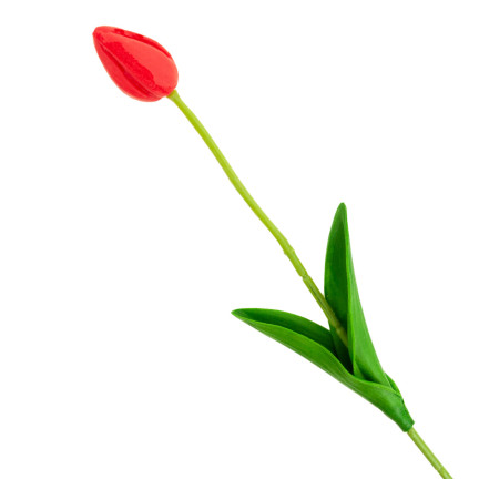 CV26799-7 TULIPAN SZTUCZNY GUMOWANY CZERWONY PIĘKNY JAK ŻYWY PIANKOWY TULIPANY stroik