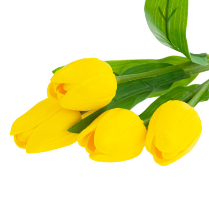 CV26805-5 TULIPAN DUŻY BUKIET TULIPANÓW X5 SZTUCZNE KWIATY TULIPANY W BUKIECIE ŻÓŁTE