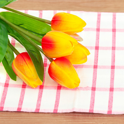 CV26805-7 TULIPAN BUKIET TULIPANÓW X5 SZTUCZNE KWIATY TULIPANY W BUKIECIE PIANKOWE