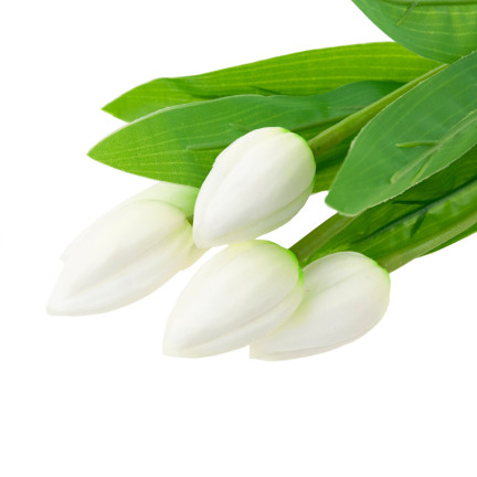 CV26806-1 TULIPAN BUKIET TULIPANÓW BIAŁY PIĘKNY JAK ŻYWY TULIPANY PIANKOWE SZTUCZNE