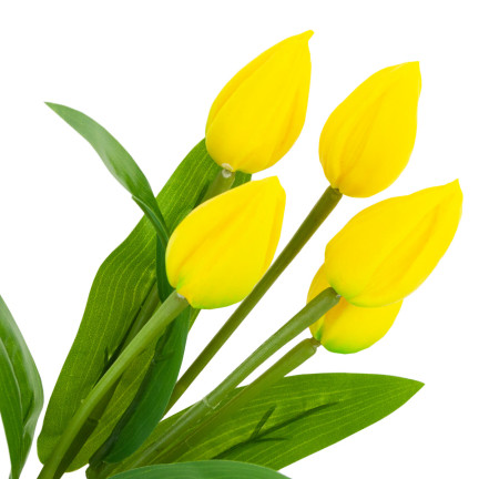 CV26806-3 TULIPAN DUŻY BUKIET TULIPANÓW X5 SZTUCZNE KWIATY TULIPANY W BUKIECIE ŻÓŁTE
