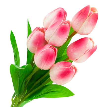 CV26807-8 TULIPAN BUKIET TULIPANÓW piankowych X7 różowe TULIPANY SZTUCZNE W BUKIECIE