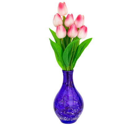 CV26807-8 TULIPAN BUKIET TULIPANÓW piankowych X7 różowe TULIPANY SZTUCZNE W BUKIECIE