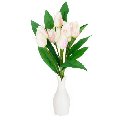 CV26811-2 TULIPAN DUŻY BUKIET TULIPANÓW X9 różowe SZTUCZNE KWIATY TULIPANY W BUKIECIE