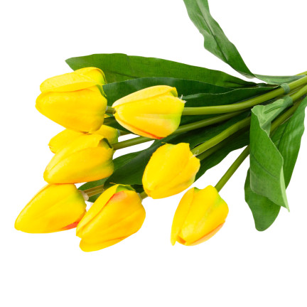 CV26813-2 TULIPAN DUŻY BUKIET TULIPANÓW X9 SZTUCZNE KWIATY TULIPANY W BUKIECIE ŻÓŁTE