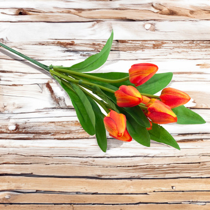 CV26813-3 TULIPAN BUKIET TULIPANÓW PIĘKNY JAK ŻYWY TULIPANY KWIATY POMARAŃCZOWE X9