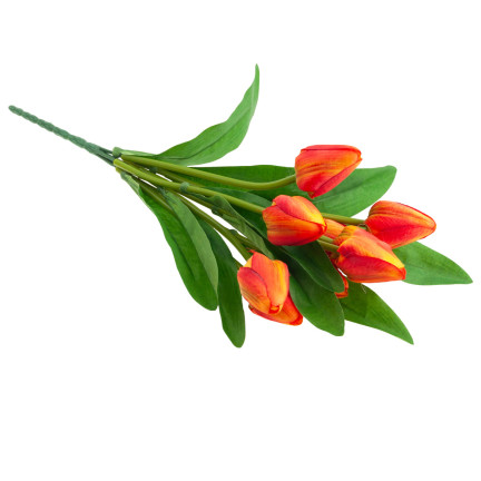 CV26813-3 TULIPAN BUKIET TULIPANÓW PIĘKNY JAK ŻYWY TULIPANY KWIATY POMARAŃCZOWE X9