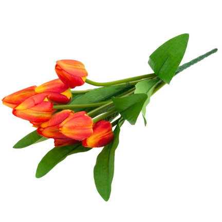 CV26813-3 TULIPAN BUKIET TULIPANÓW PIĘKNY JAK ŻYWY TULIPANY KWIATY POMARAŃCZOWE X9