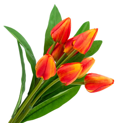 CV26813-3 TULIPAN BUKIET TULIPANÓW PIĘKNY JAK ŻYWY TULIPANY KWIATY POMARAŃCZOWE X9