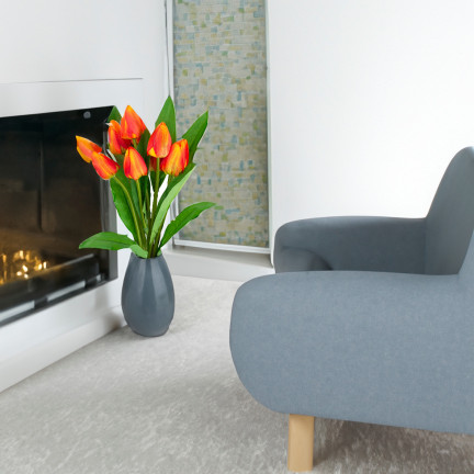 CV26813-3 TULIPAN BUKIET TULIPANÓW PIĘKNY JAK ŻYWY TULIPANY KWIATY POMARAŃCZOWE X9