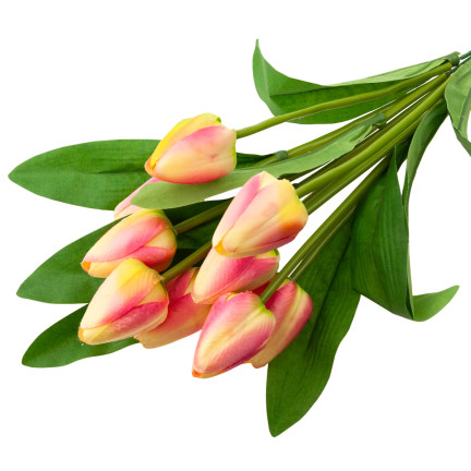 CV26813-4 TULIPAN DUŻY BUKIET TULIPANÓW X9 SZTUCZNE KWIATY TULIPANY W BUKIECIE RÓŻOWY