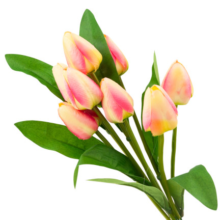 CV26813-4 TULIPAN DUŻY BUKIET TULIPANÓW X9 SZTUCZNE KWIATY TULIPANY W BUKIECIE RÓŻOWY