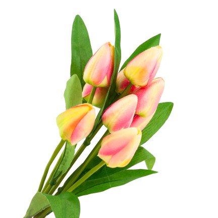 CV26813-4 TULIPAN DUŻY BUKIET TULIPANÓW X9 SZTUCZNE KWIATY TULIPANY W BUKIECIE RÓŻOWY