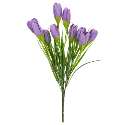 CV27023-10 KROKUS KROKUSY SZTUCZNE BUKIET KROKUSÓW W TRAWIE KOMPOZYCJA WIOSNA