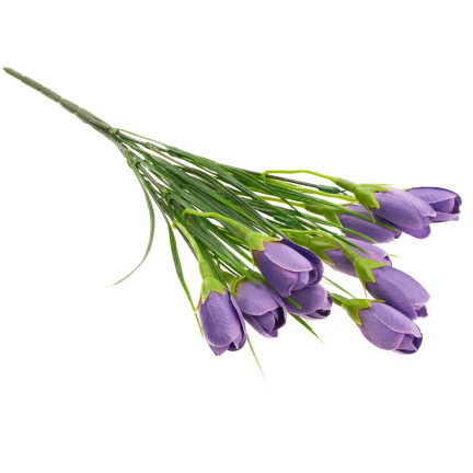 CV27023-10 KROKUS KROKUSY SZTUCZNE BUKIET KROKUSÓW W TRAWIE KOMPOZYCJA WIOSNA