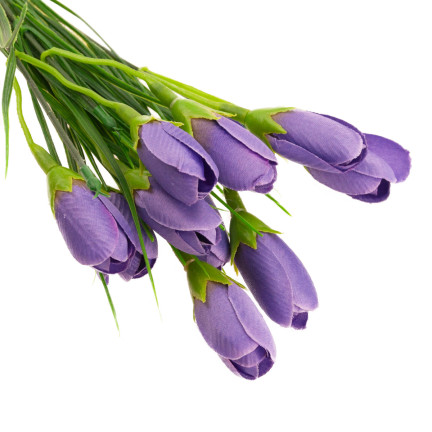 CV27023-10 KROKUS KROKUSY SZTUCZNE BUKIET KROKUSÓW W TRAWIE KOMPOZYCJA WIOSNA