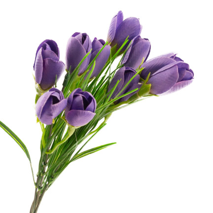 CV27023-10 KROKUS KROKUSY SZTUCZNE BUKIET KROKUSÓW W TRAWIE KOMPOZYCJA WIOSNA